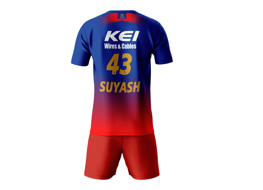 Suyash Prabhudessai RCB Round Neck Half Sleeve T Shirt With Shorts RCBRNHSTS11