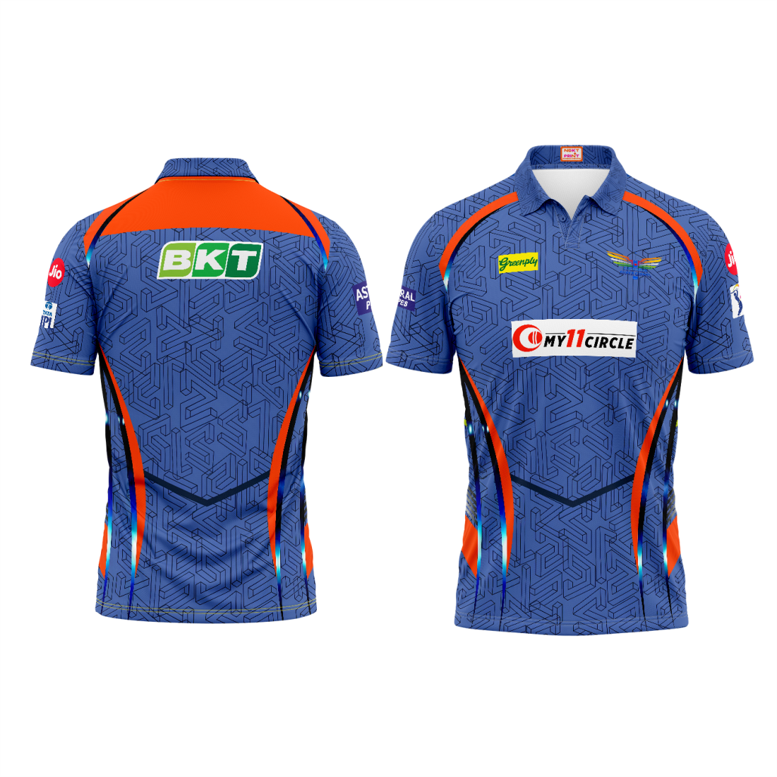 Next Print Customised Ipl Lucknow Super Giants Printed Polo Collar Jersey.