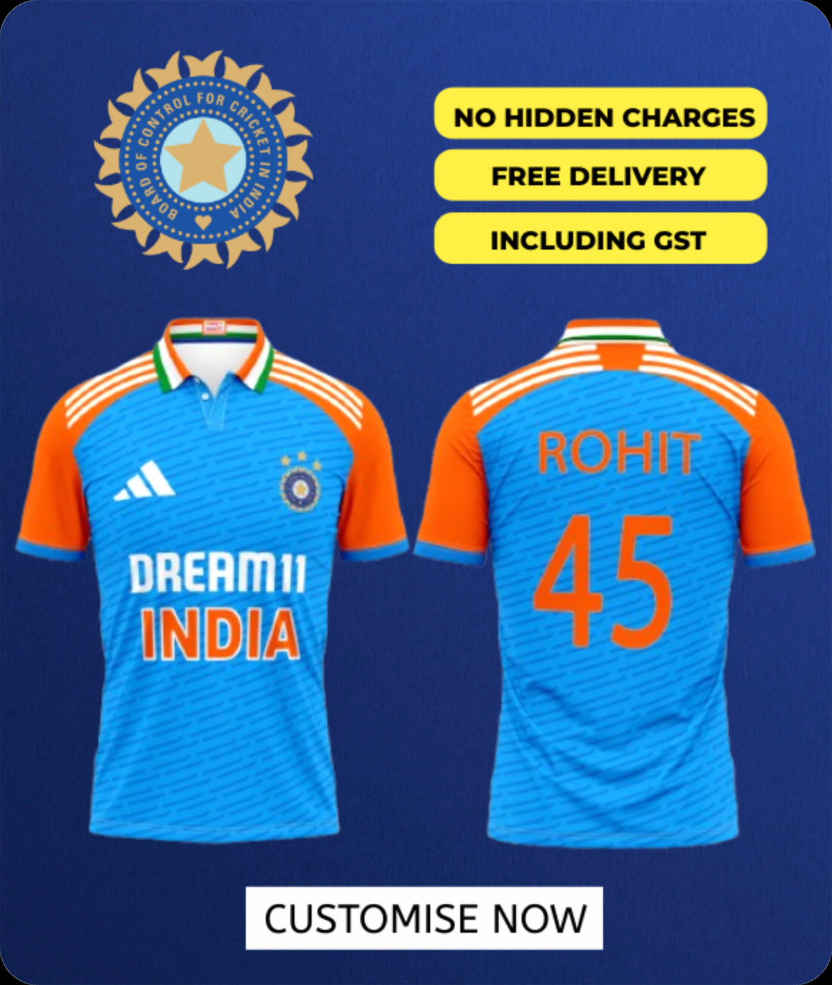 2024 INDIA CRICKET JERSEY'S