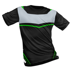 Polyester Half Sleeve Jersey with Round Collar and All Over Digital Print.