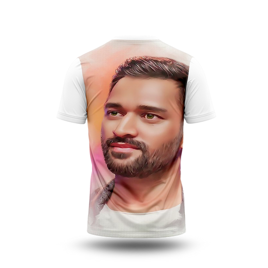 MS Dhoni Photo Printed T-Shirt.