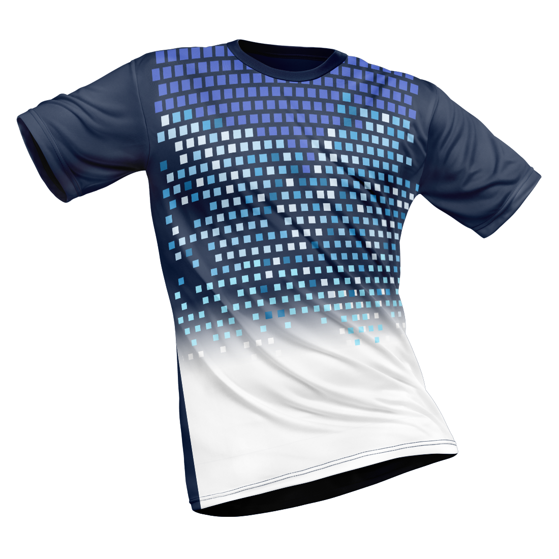 Polyester Half Sleeve Jersey with Round Collar and All Over Digital Print.