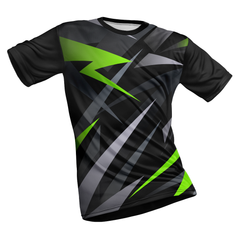 Polyester Half Sleeve Jersey with Round Collar and All Over Digital Print.