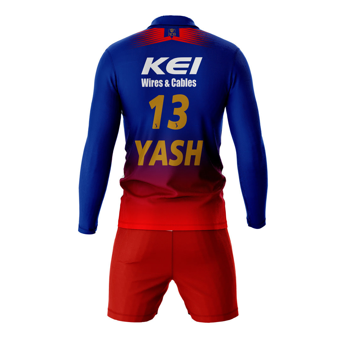 Yash Dayal RCB Full Sleeve Polo T Shirt With Shorts RCBFSPTS13