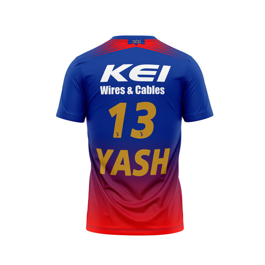 Yash Dayal RCB V Neck Half Sleeve T Shirt RCBVNHST13