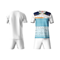 Next Print Round neck jersey white with shorts NPTS46