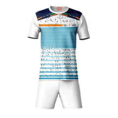 Next Print Round neck jersey white with shorts NPTS46
