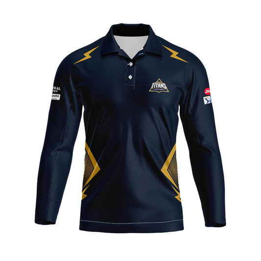 Next Print Customisable  Ipl Gujrat Polo collar full sleeves jersey
