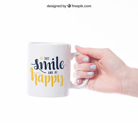 Just Smile & Be Happy Quote Mug