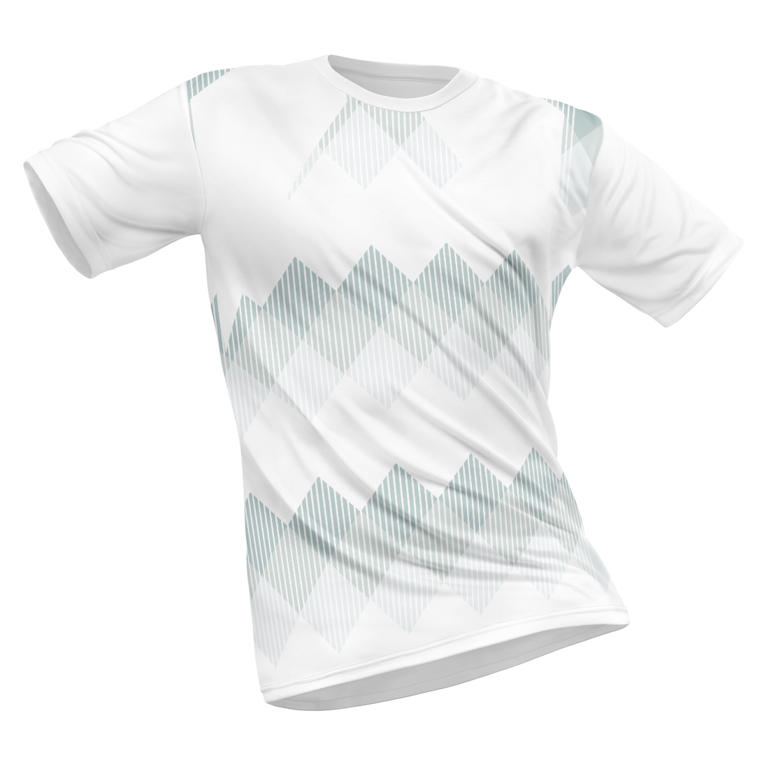 Polyester Half Sleeve Jersey with Round Collar and All Over Digital Print.
