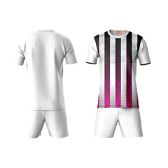 Next Print Round neck jersey white with shorts NPTS62