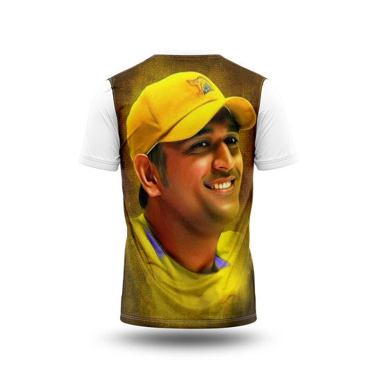 MS Dhoni Photo Printed T-Shirt.