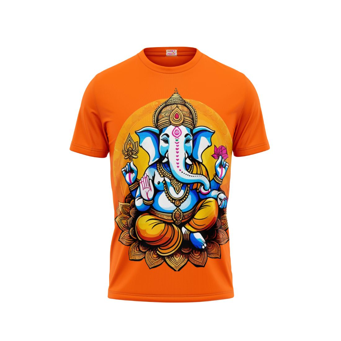 Next Print Ganesha Printed Tshirt Orange Colour Design 13