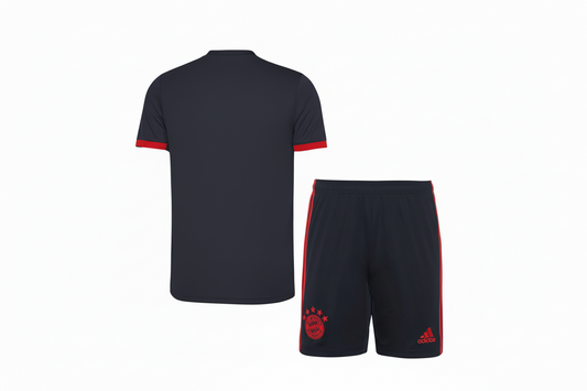 NextPrint Premium Dark Grey & Red Football Jersey Set (T-Shirt & Shorts) – Customizable