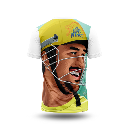 MS Dhoni Photo Printed T-Shirt.
