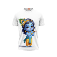Next Print Krishna janmashtami  Printed Tshirt White Design 5