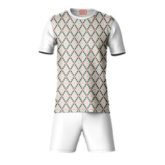 Next Print Round neck jersey white with shorts NPTS89