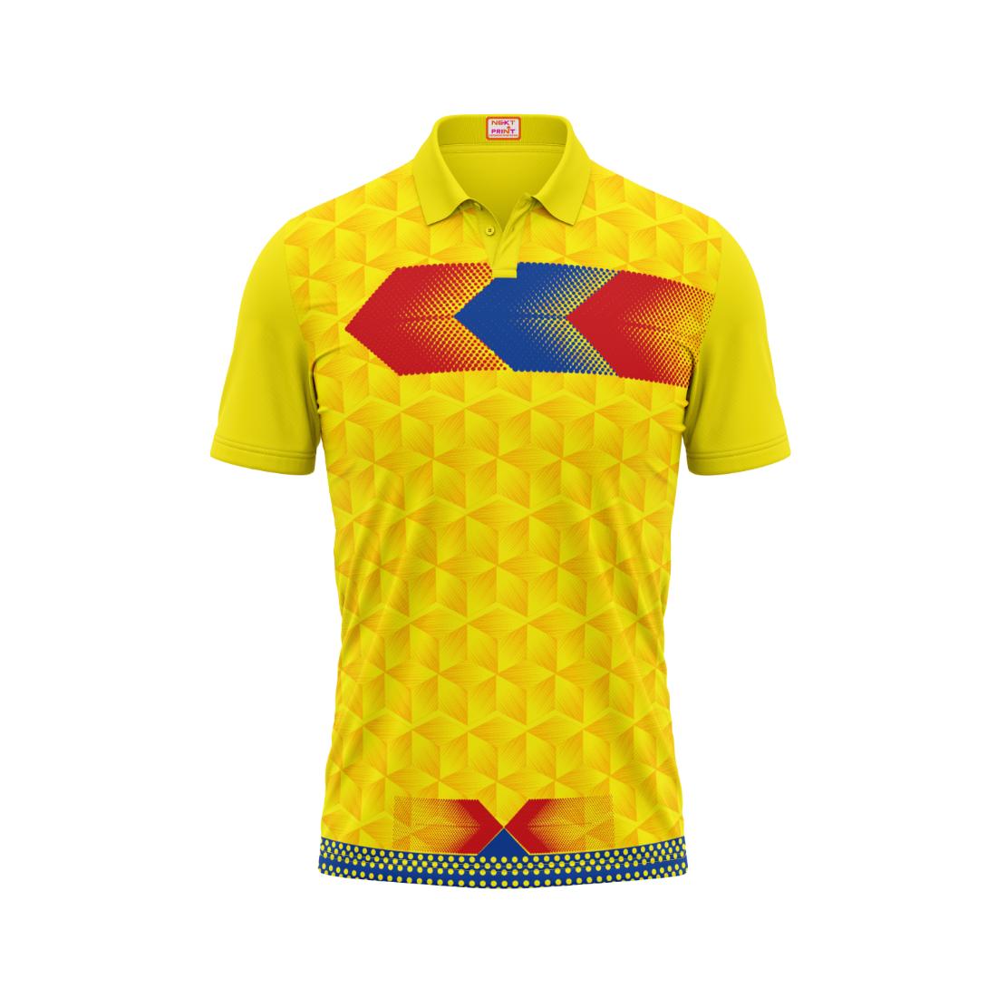 Next Print Customised Polo Neck Yellow Jersey NPTS09