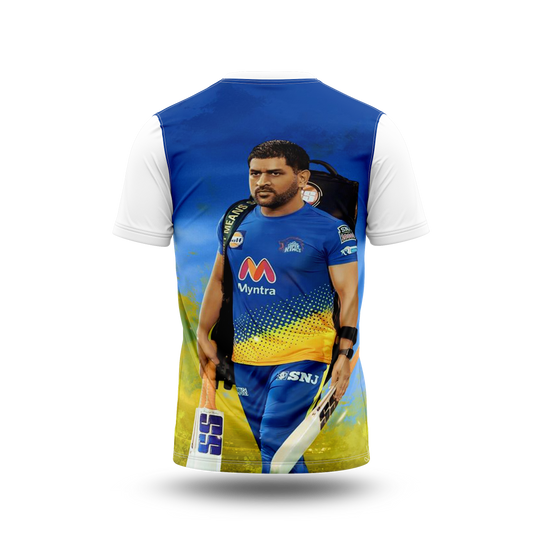 MS Dhoni Photo Printed T-Shirt.