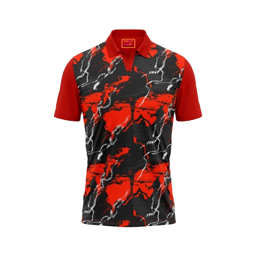 Red Polo Neck Half Sleeve T Shirt Nextprint G155