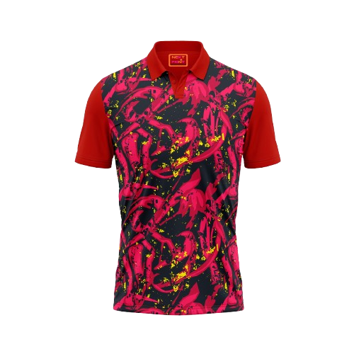 Red Polo Neck Half Sleeve T Shirt Nextprint G16