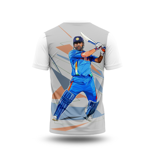 MS Dhoni Photo Printed T-Shirt.