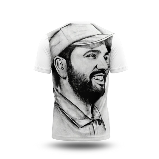 Rohit Sharma Photo Printed T-Shirt.