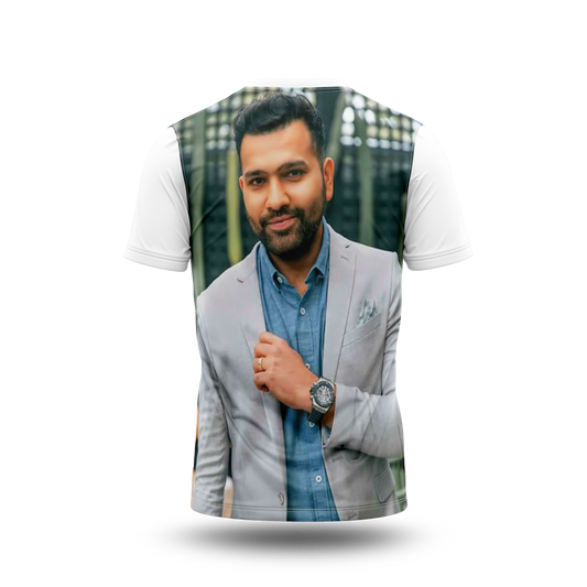 Rohit Sharma Photo Printed T-Shirt.
