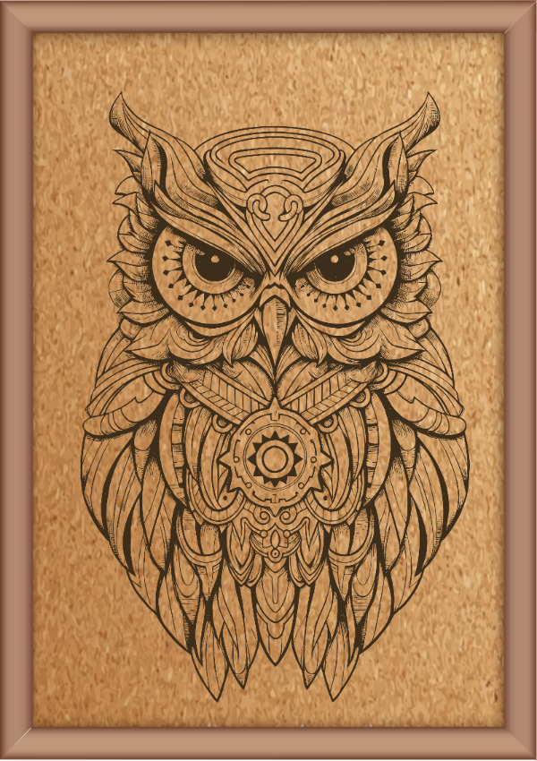 Next Print Laser Engraved Flat Mandala Owl .