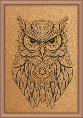 Next Print Laser Engraved Flat Mandala Owl .