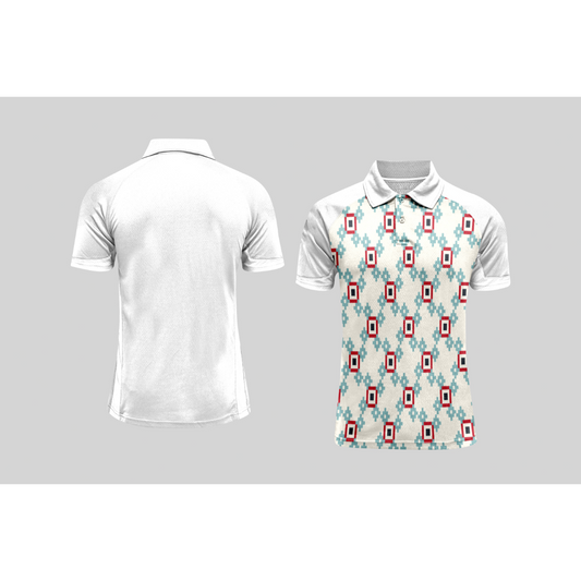 Next Print Cricket Polo Half White Customized Jersey NPCWH00A201