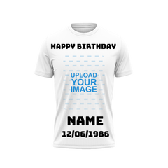 Photo Printed T-Shirt With Name,and Birthday Date Printed.
