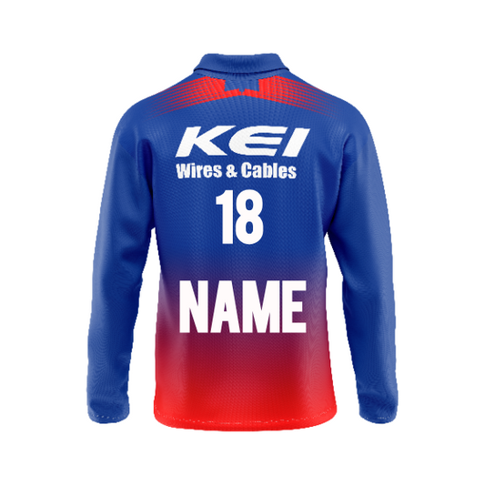Next Print Customised RCB Full Sleeve Polo T Shirt Jersey.