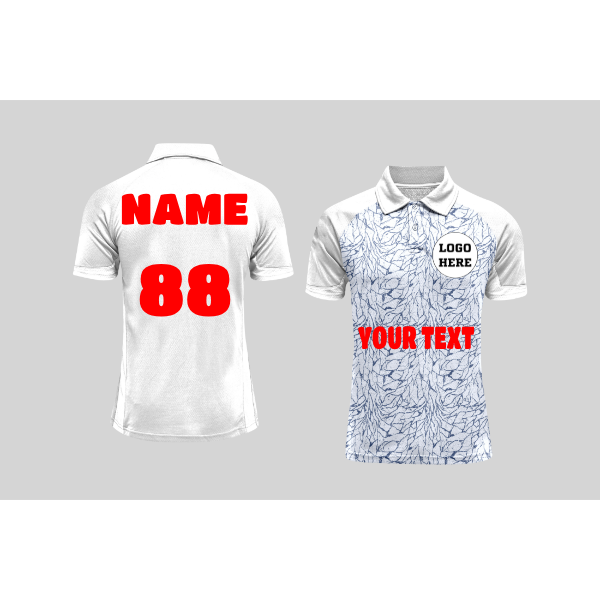 Next Print Cricket Polo Half White Customized Jersey NPCWH00A475