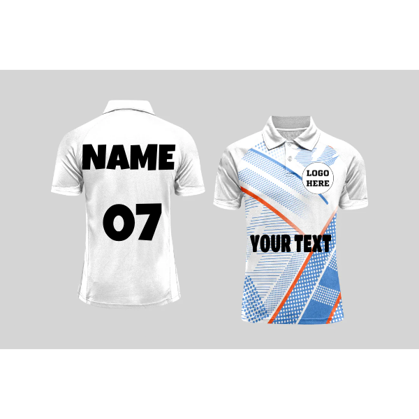 Next Print Cricket Polo Half White Customized Jersey - NPCWH00A5