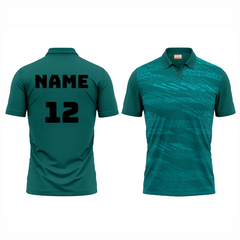 Next Print Polo Neck Printed Jersey Green NP002