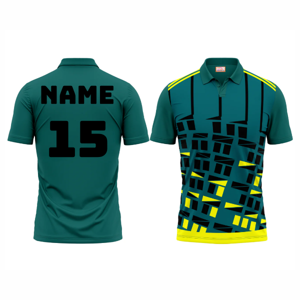 Next Print Polo Neck Printed Jersey Green NP0044