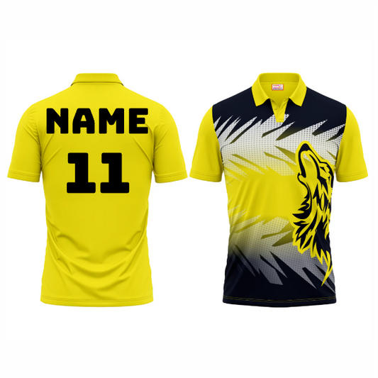 Next Print Polo Neck Printed Jersey Yellow NP50000554