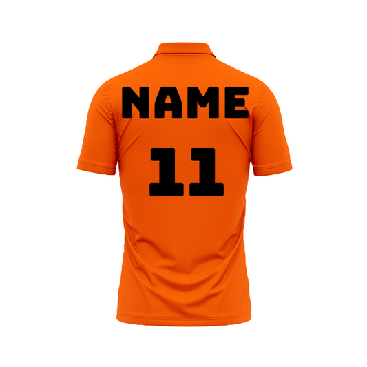 Next Print Polo Neck Printed Jersey Orange Design 41
