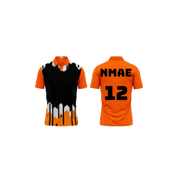 Next Print Polo Neck Printed Jersey Orange Design 37