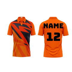 Next Print Polo Neck Printed Jersey Orange Design 34