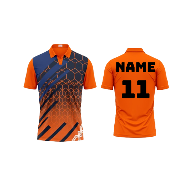 Next Print Polo Neck Printed Jersey Orange Design 27