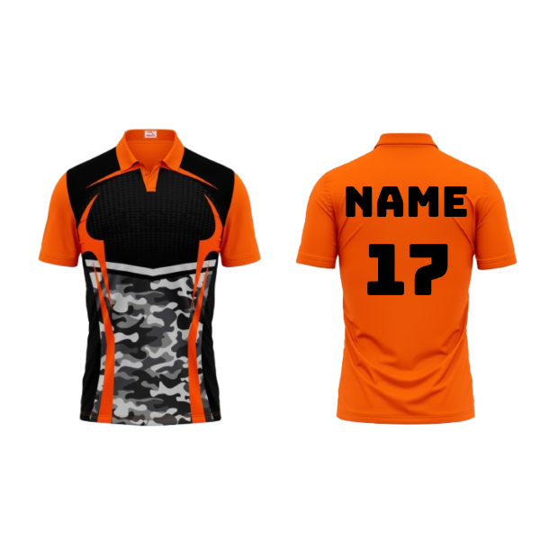 Next Print Polo Neck Printed Jersey Orange Design 24