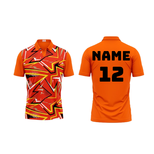Next Print Polo Neck Printed Jersey Orange Design NP0000S242