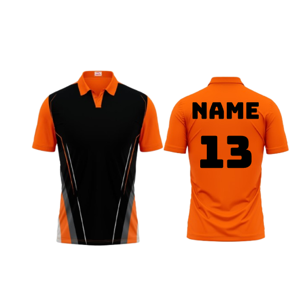 Next Print Polo Neck Printed Jersey Orange Design 17