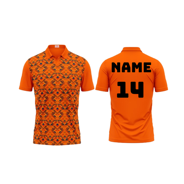 Next Print Polo Neck Printed Jersey Orange Design  18