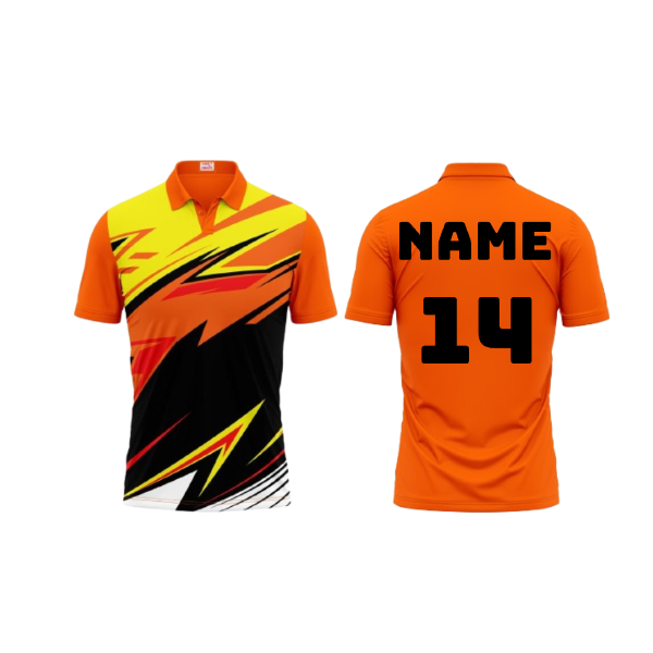 Next Print Polo Neck Printed Jersey Orange Design 16