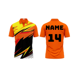Next Print Polo Neck Printed Jersey Orange Design 16