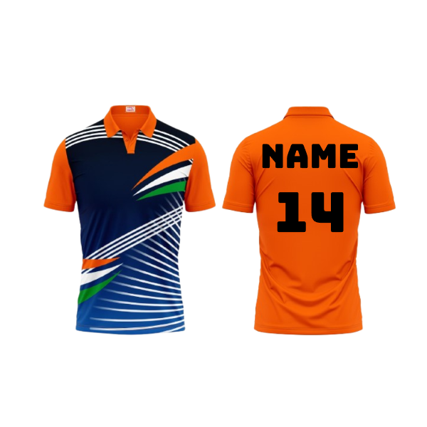 Next Print Polo Neck Printed Jersey Orange Design 15
