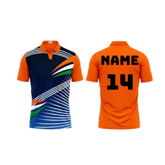 Next Print Polo Neck Printed Jersey Orange Design 15